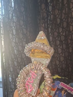Iridescent Crystal & Gold Jeweled Hair Clip